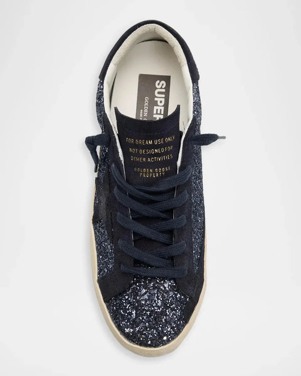 Golden Goose Super Star Glitter & Suede Low-Top Sneakers | Thumbnail 5