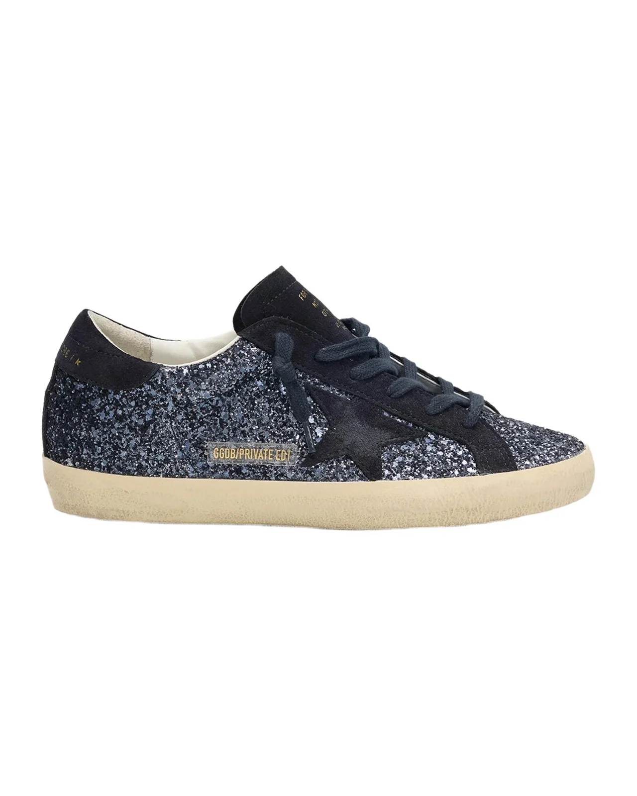 Golden Goose Super Star Glitter & Suede Low-Top Sneakers