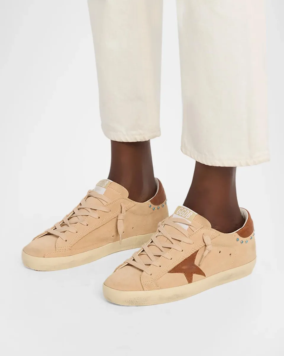 Golden Goose Super-Star Suede & Leather Studded Low-Top Sneakers | Thumbnail 2