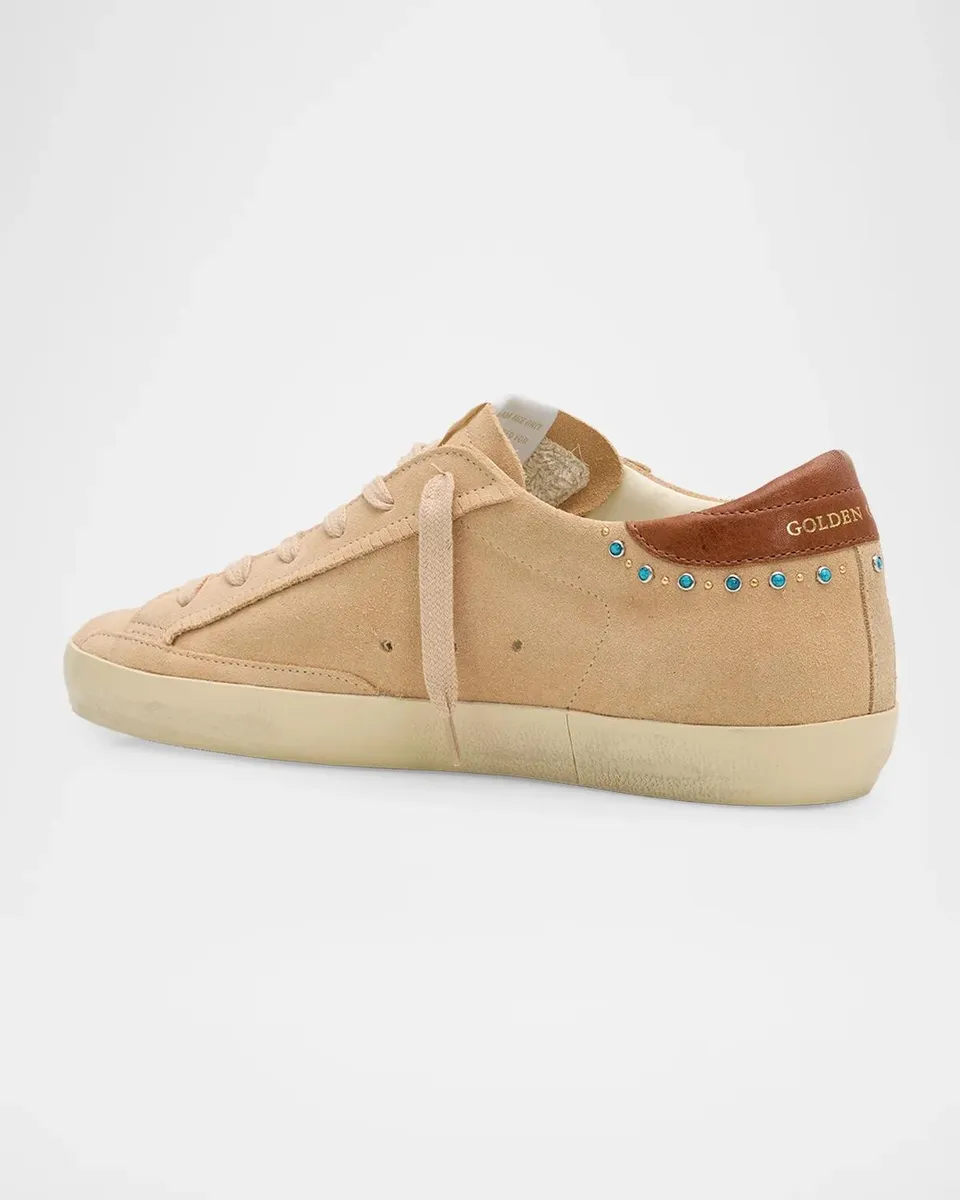 Golden Goose Super-Star Suede & Leather Studded Low-Top Sneakers | Thumbnail 4