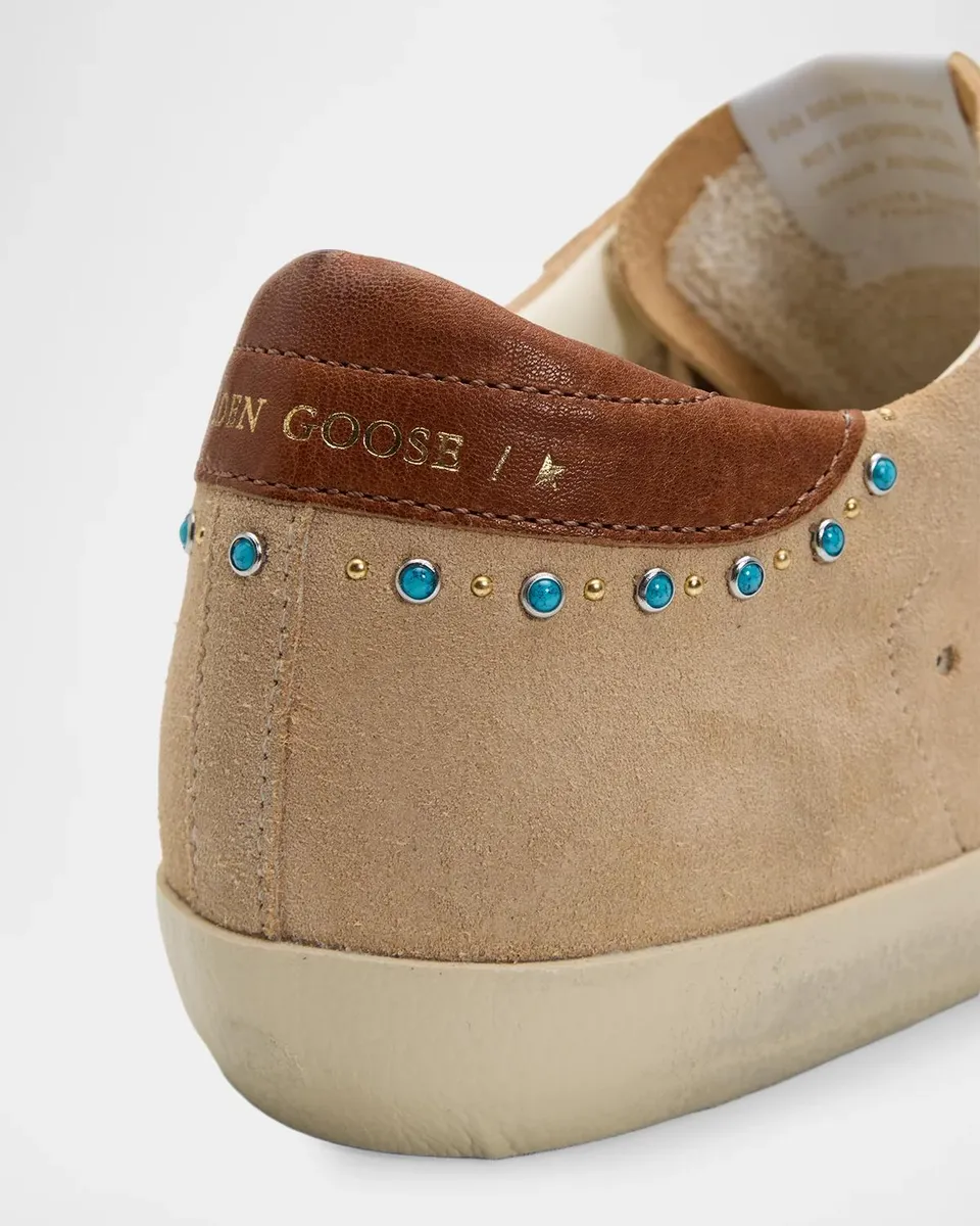 Golden Goose Super-Star Suede & Leather Studded Low-Top Sneakers | Thumbnail 5