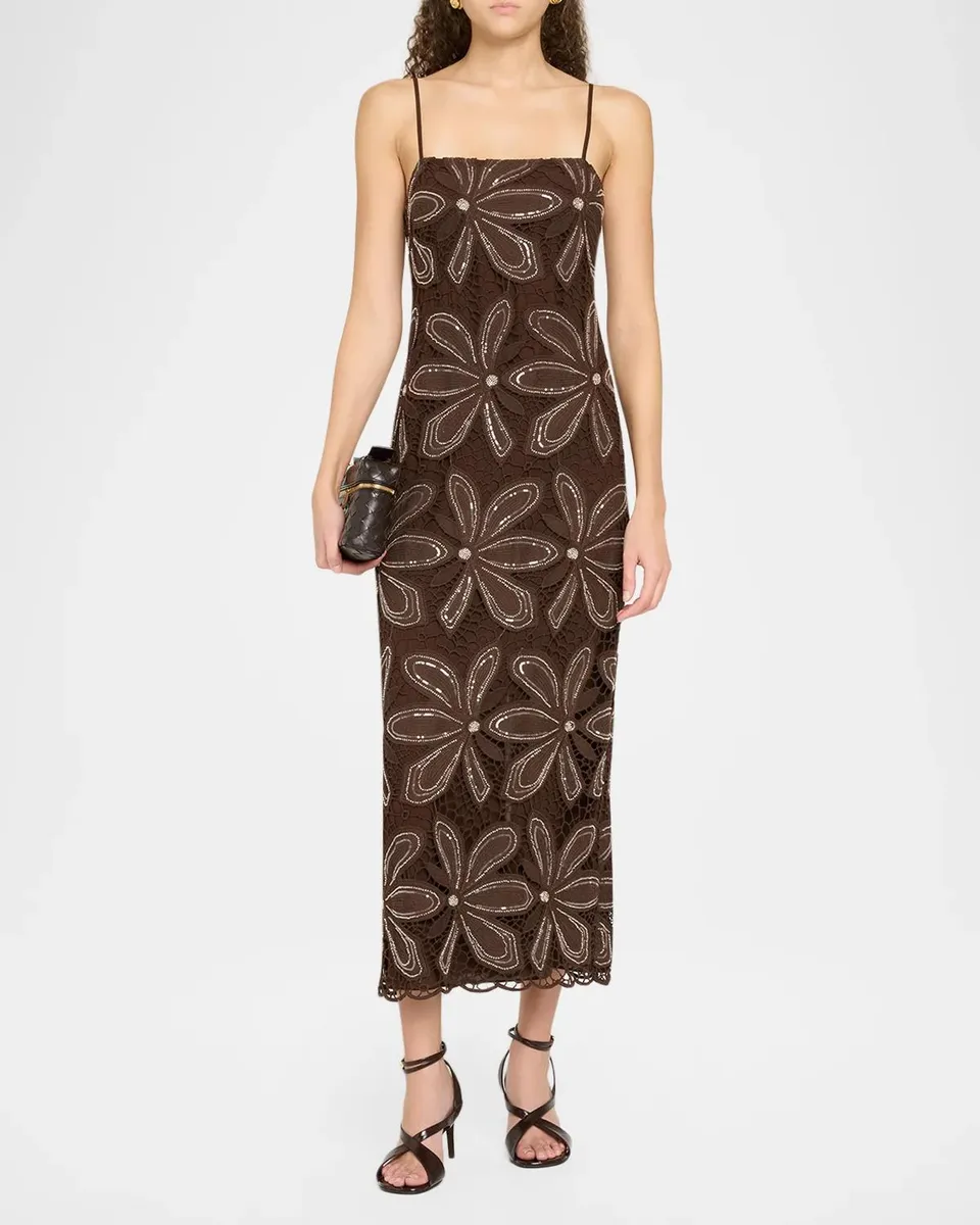 Toccin Magdalena Floral Guipure Lace Midi Cami Dress | Thumbnail 2 Toccin Magdalena Floral Guipure Lace Midi Cami Dress | Thumbnail 2