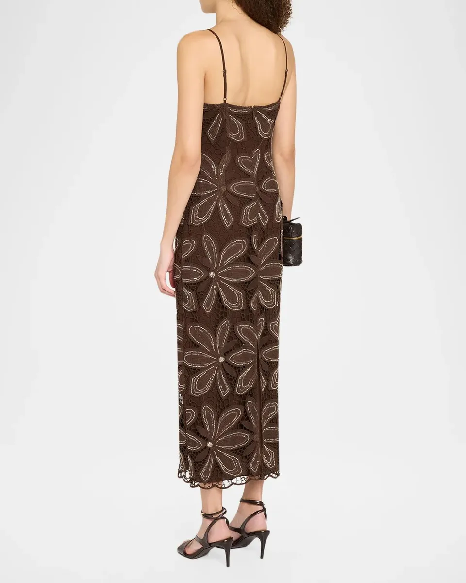 Toccin Magdalena Floral Guipure Lace Midi Cami Dress | Thumbnail 3 Toccin Magdalena Floral Guipure Lace Midi Cami Dress | Thumbnail 3