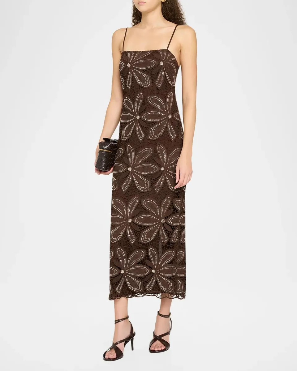 Toccin Magdalena Floral Guipure Lace Midi Cami Dress | Thumbnail 4 Toccin Magdalena Floral Guipure Lace Midi Cami Dress | Thumbnail 4