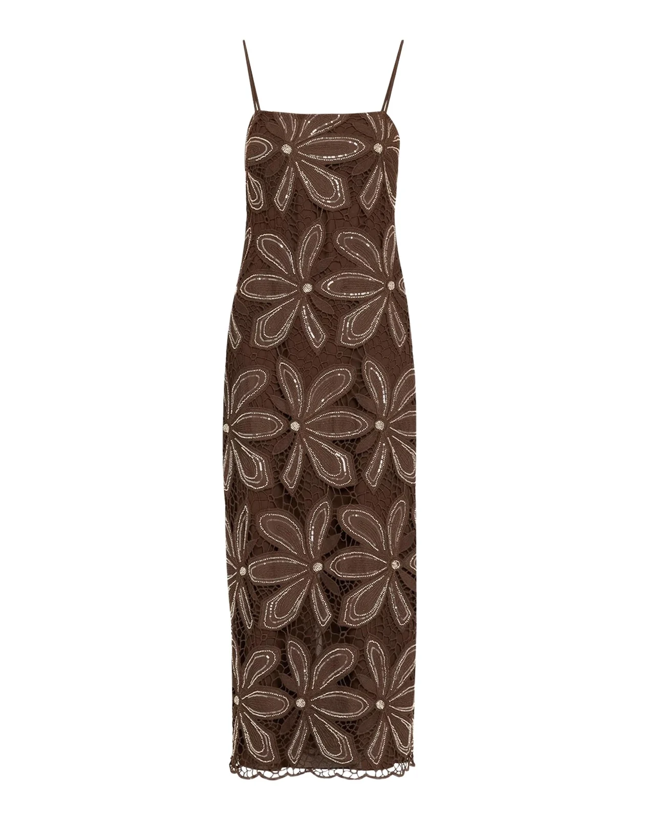 Magdalena Floral Guipure Lace Midi Cami Dress Magdalena Floral Guipure Lace Midi Cami Dress