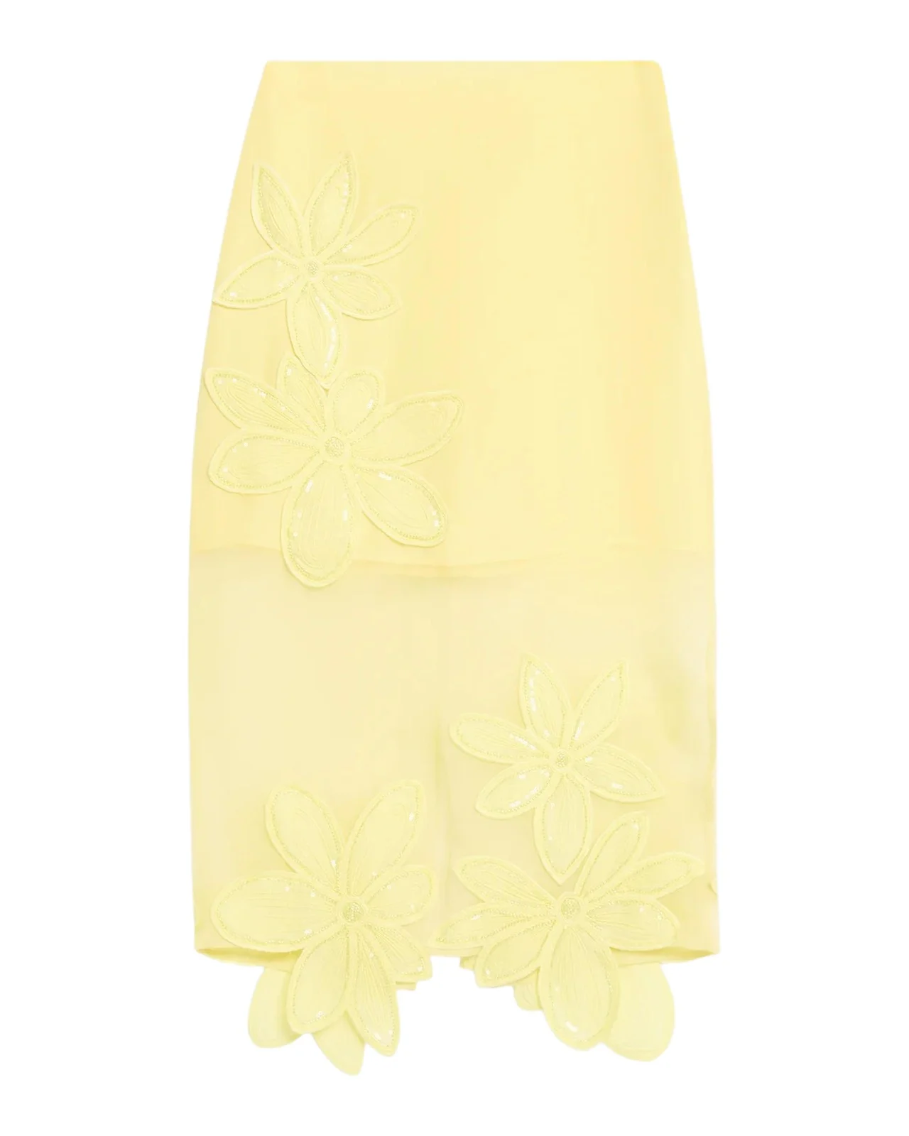 Emory Floral Appliqué Silk Pencil Skirt Emory Floral Appliqué Silk Pencil Skirt