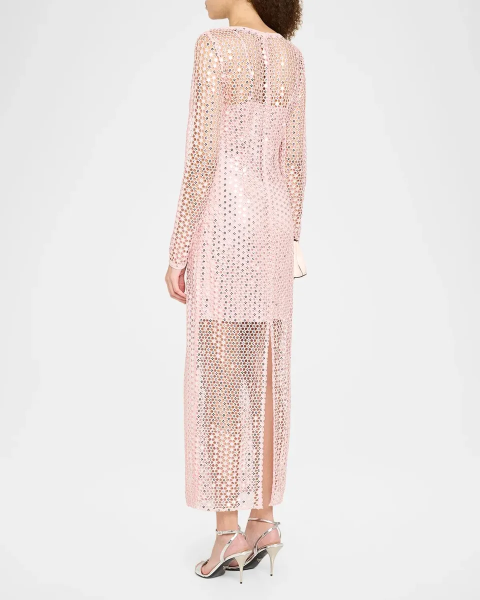 Toccin Viola Sequin Net Mesh Midi Dress | Thumbnail 3