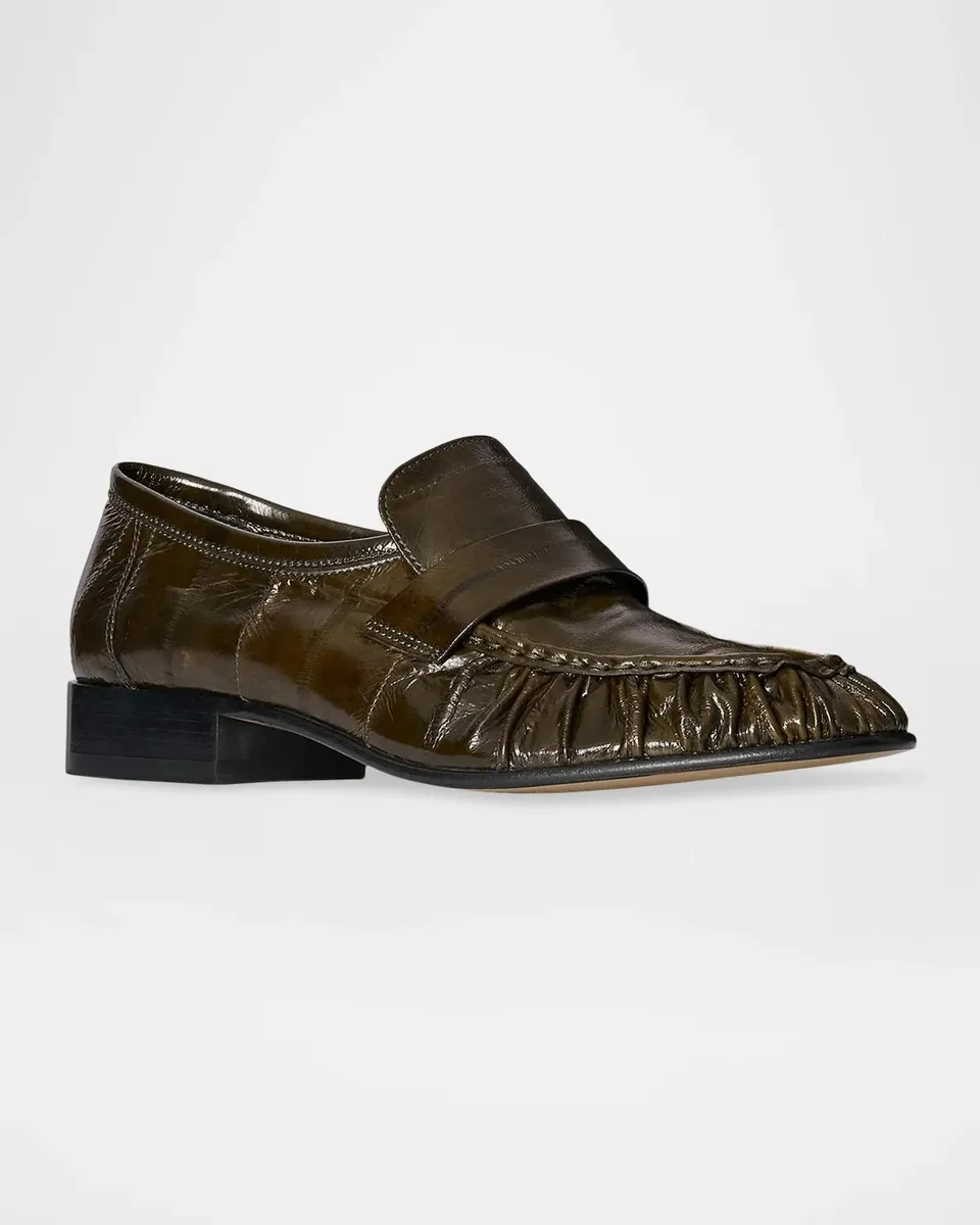 The Row Crinkled-Leather Penny Loafers | Thumbnail 2 The Row Crinkled-Leather Penny Loafers | Thumbnail 2