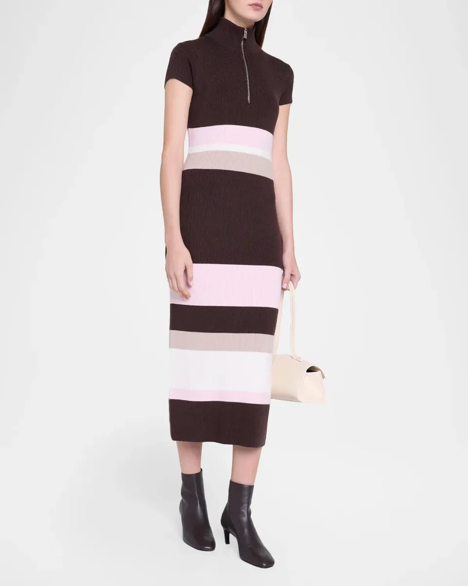 Toccin Dasha Striped Cap-Sleeve Midi Dress | Thumbnail 4
