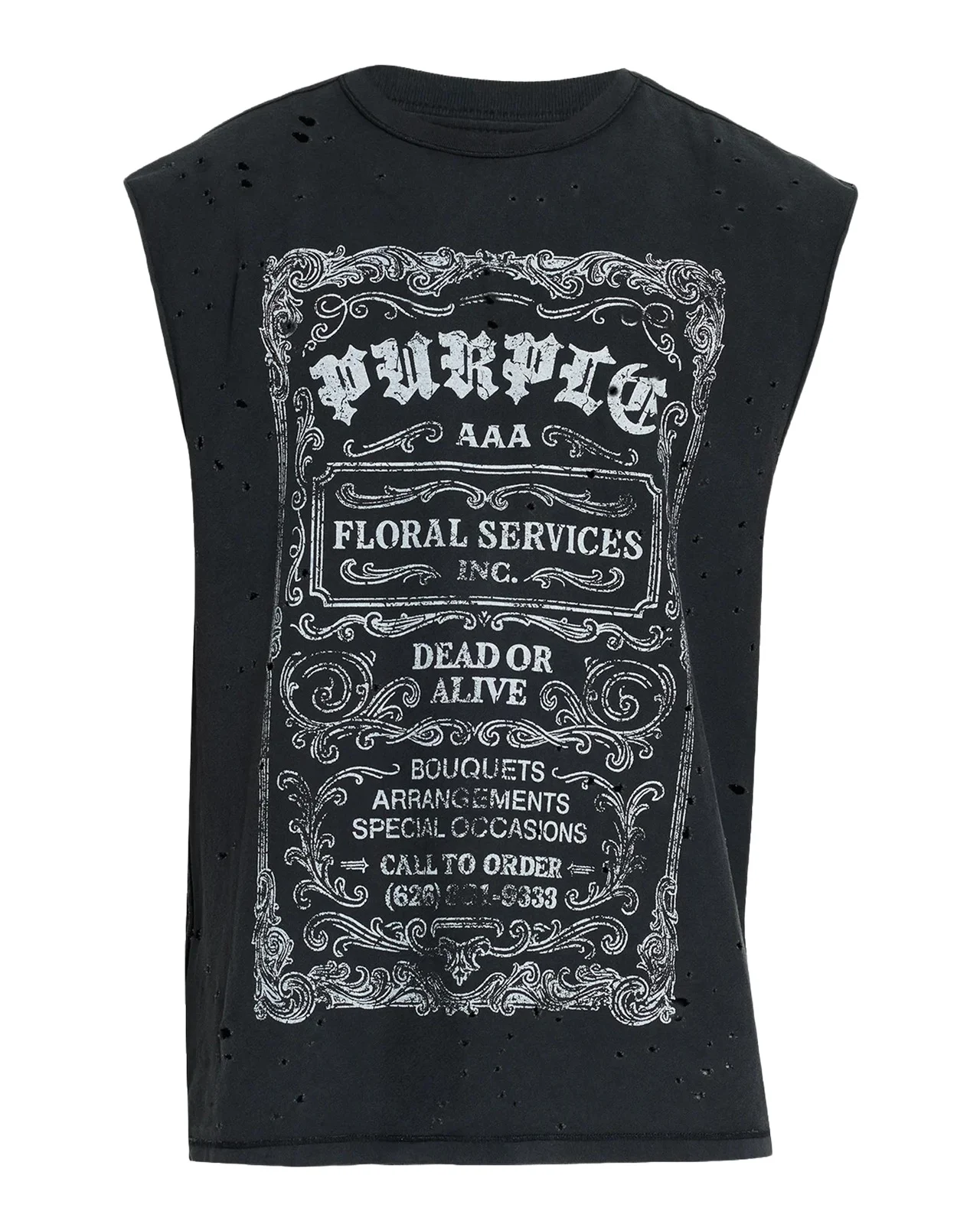 PURPLE Men's Distressed Jersey Crewneck Tank