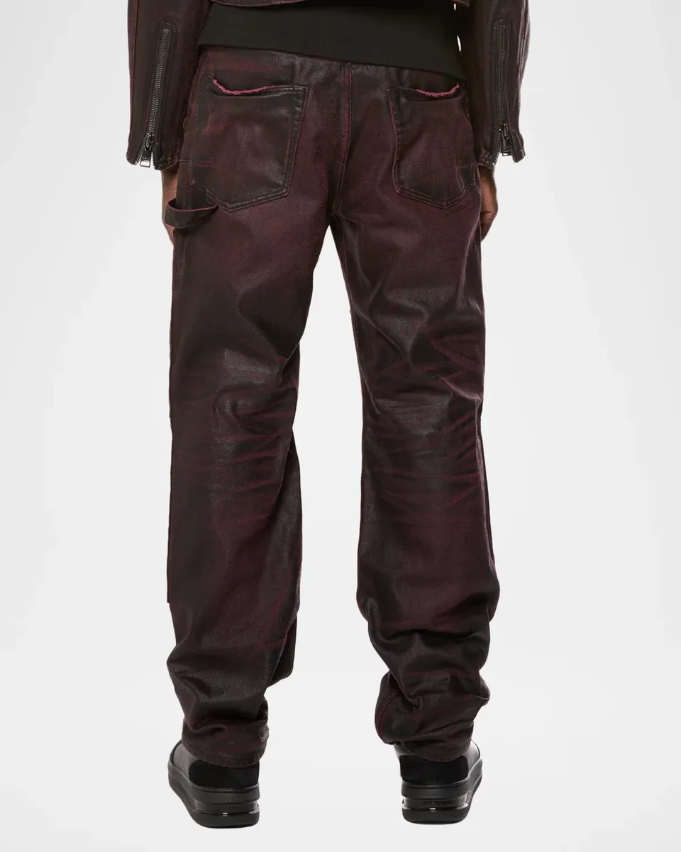 PURPLE Men's Patent Vintage Whiskered Jeans | Thumbnail 3 PURPLE Men's Patent Vintage Whiskered Jeans | Thumbnail 3