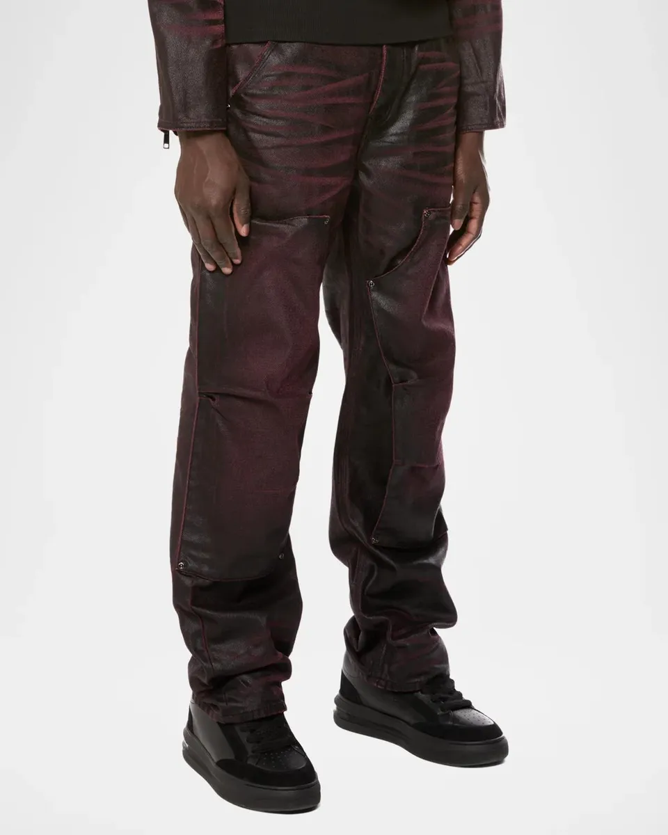 PURPLE Men's Patent Vintage Whiskered Jeans | Thumbnail 4 PURPLE Men's Patent Vintage Whiskered Jeans | Thumbnail 4