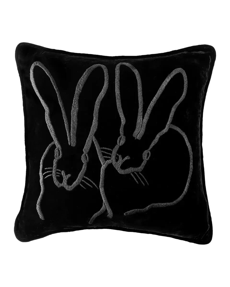 Hunt Slonem Hop Up Shop Embroidered Silk-Velvet Throw Pillow | Thumbnail 2
