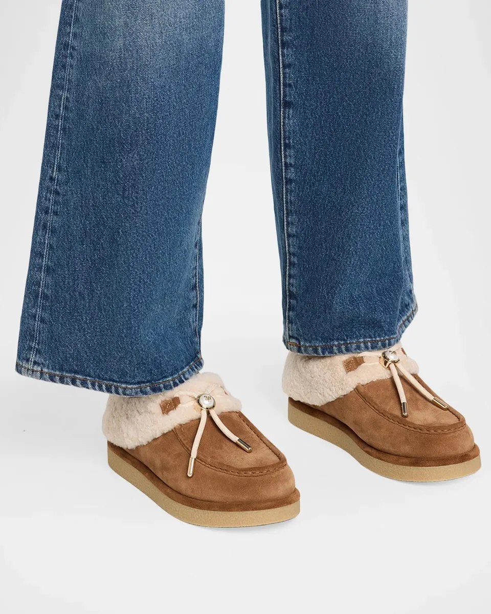 Stuart Weitzman The Vail Shearling-Trimmed Suede Lace-Up Booties | Thumbnail 2 Stuart Weitzman The Vail Shearling-Trimmed Suede Lace-Up Booties | Thumbnail 2