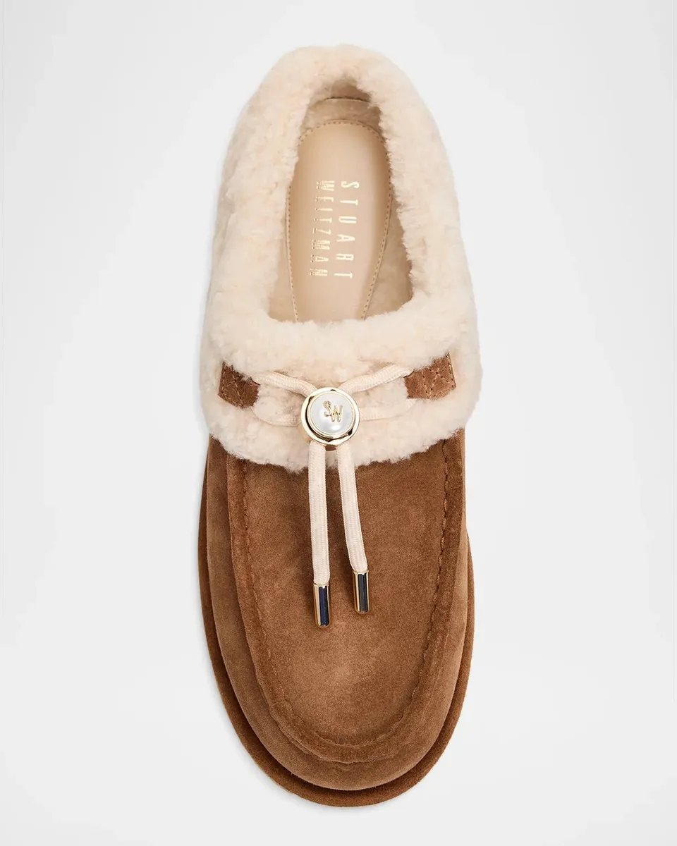 Stuart Weitzman The Vail Shearling-Trimmed Suede Lace-Up Booties | Thumbnail 6 Stuart Weitzman The Vail Shearling-Trimmed Suede Lace-Up Booties | Thumbnail 6