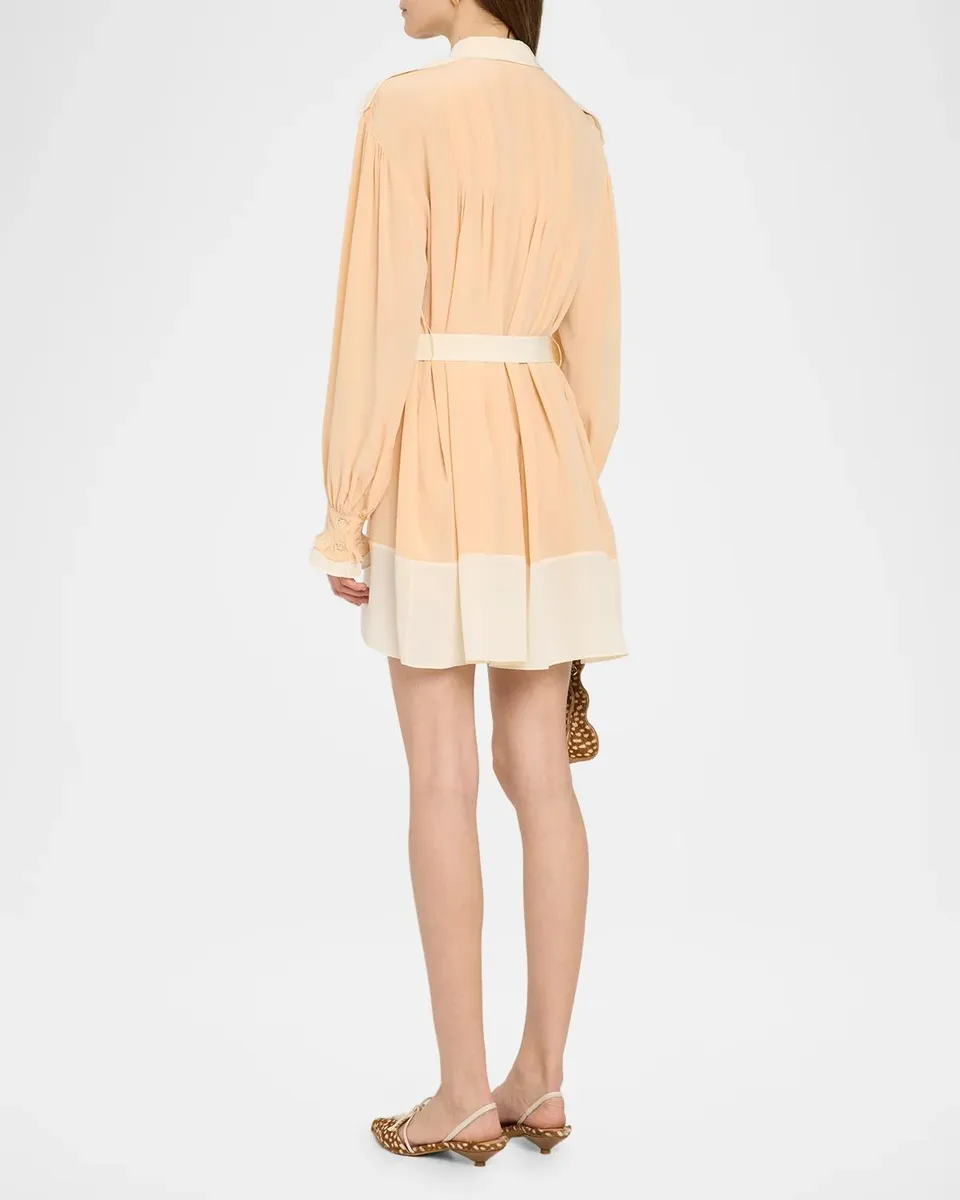 Ulla Johnson Linnea Silk Self-Belt Mini Shirtdress | Thumbnail 3 Ulla Johnson Linnea Silk Self-Belt Mini Shirtdress | Thumbnail 3