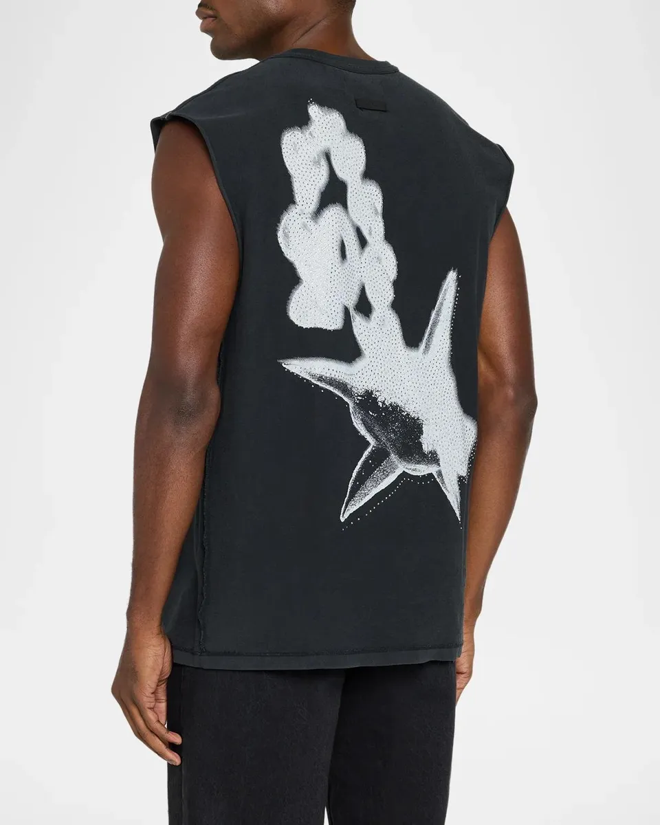 PURPLE Men's Logo Textured Cotton Muscle Tank | Thumbnail 3 PURPLE Men's Logo Textured Cotton Muscle Tank | Thumbnail 3