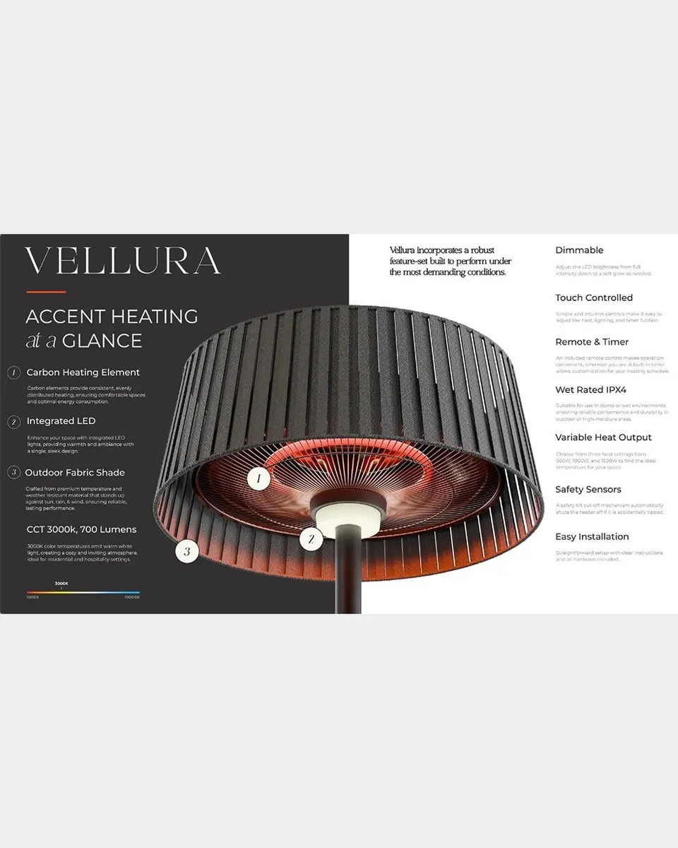 Eurofase Vellura 81" Outdoor Heater/LED Floor Lamp | Thumbnail 5 Eurofase Vellura 81" Outdoor Heater/LED Floor Lamp | Thumbnail 5