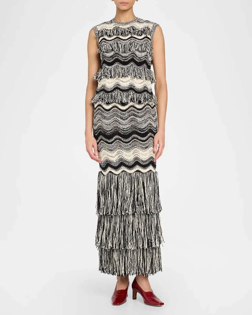 Ulla Johnson Evelina Eyelet-Embroidered Fringe Maxi Skirt | Thumbnail 2