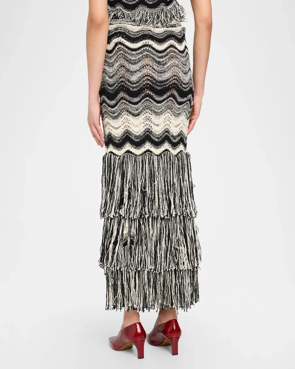 Ulla Johnson Evelina Eyelet-Embroidered Fringe Maxi Skirt | Thumbnail 3