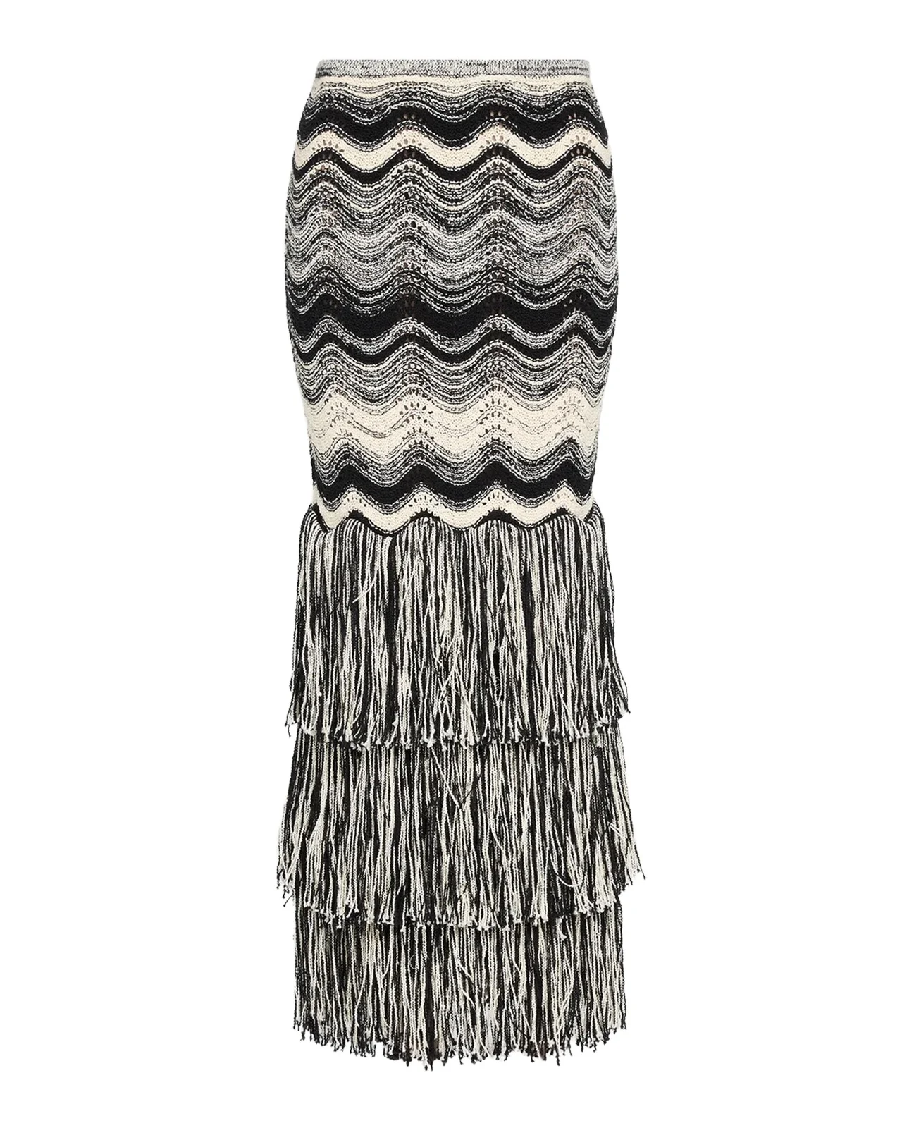 Evelina Eyelet-Embroidered Fringe Maxi Skirt Evelina Eyelet-Embroidered Fringe Maxi Skirt