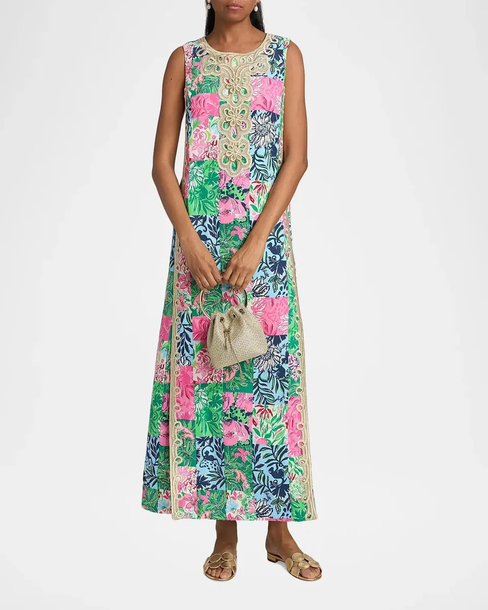 Lilly Pulitzer Edita Patchwork Print Maxi Dress | Thumbnail 4 Lilly Pulitzer Edita Patchwork Print Maxi Dress | Thumbnail 4