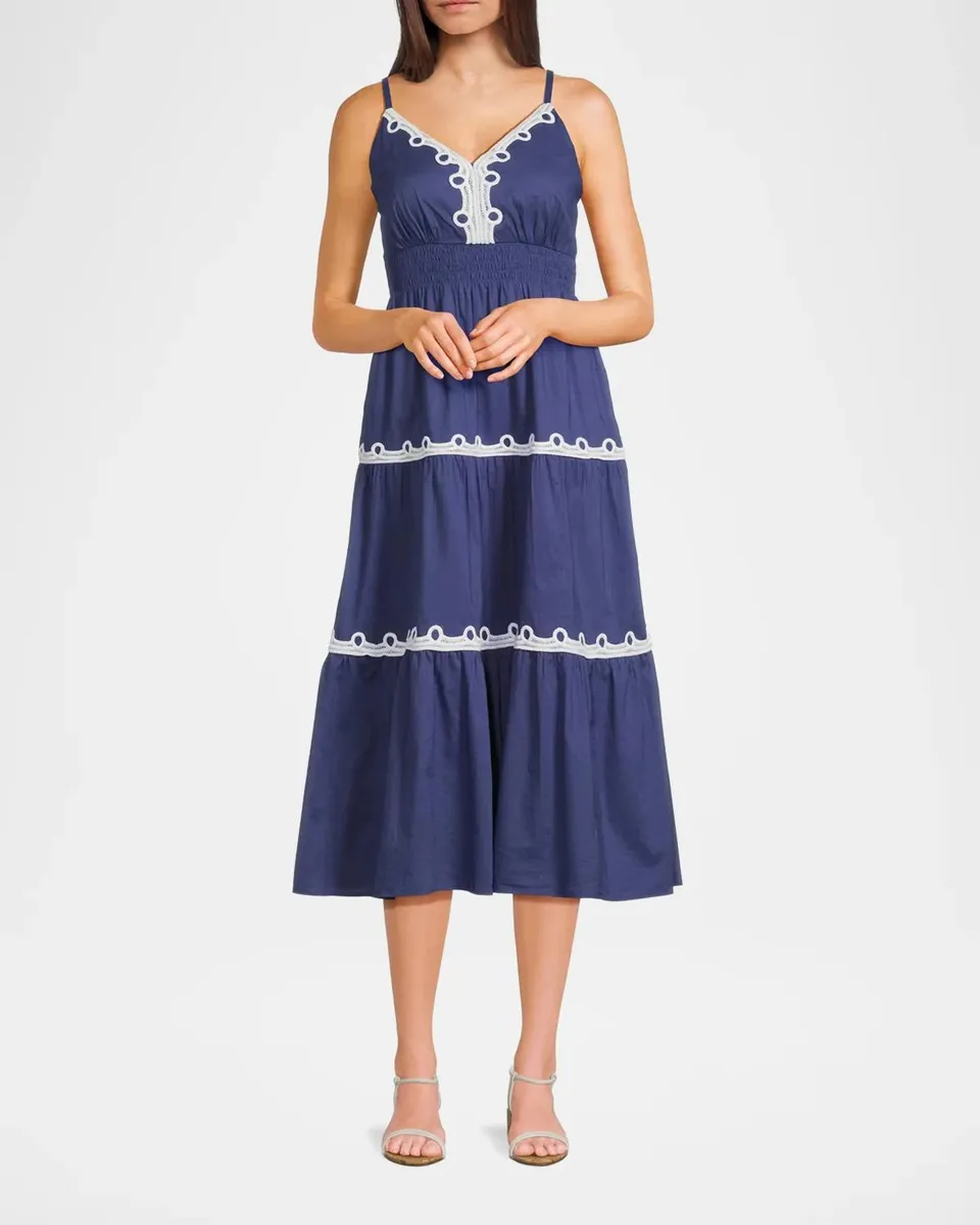 Lilly Pulitzer Zanna Cotton Embroidered Midi-Dress | Thumbnail 2