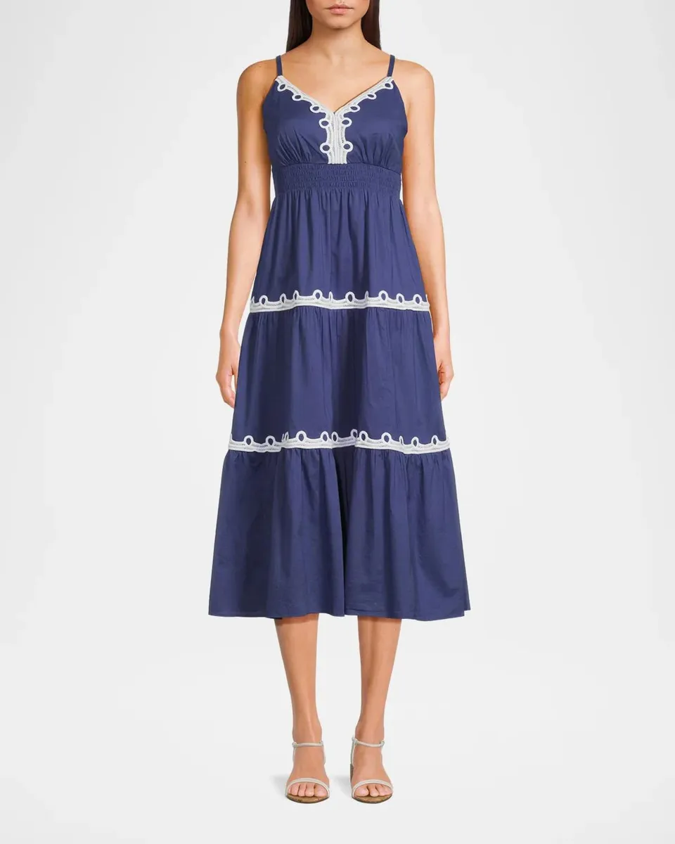 Lilly Pulitzer Zanna Cotton Embroidered Midi-Dress | Thumbnail 4