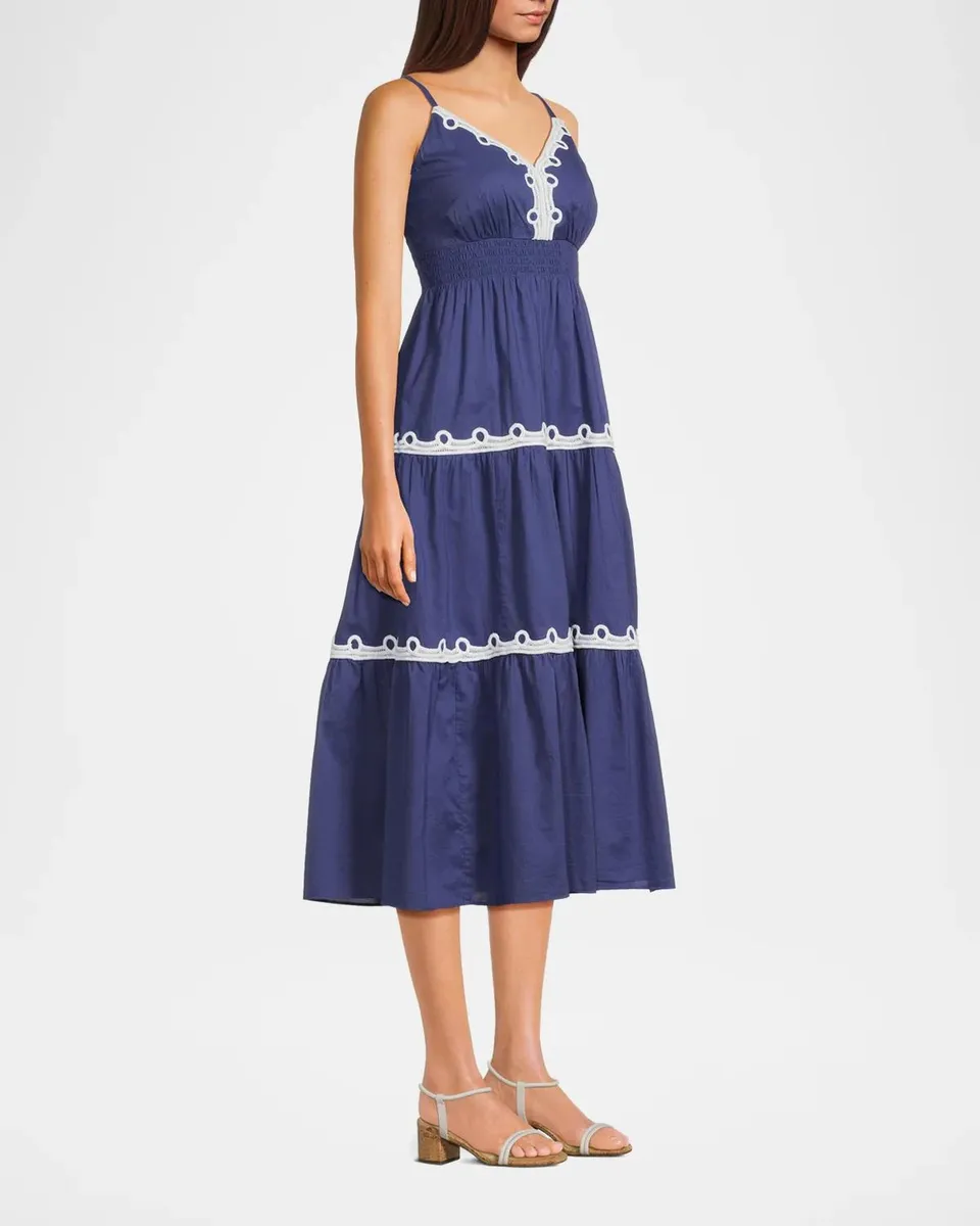 Lilly Pulitzer Zanna Cotton Embroidered Midi-Dress | Thumbnail 6