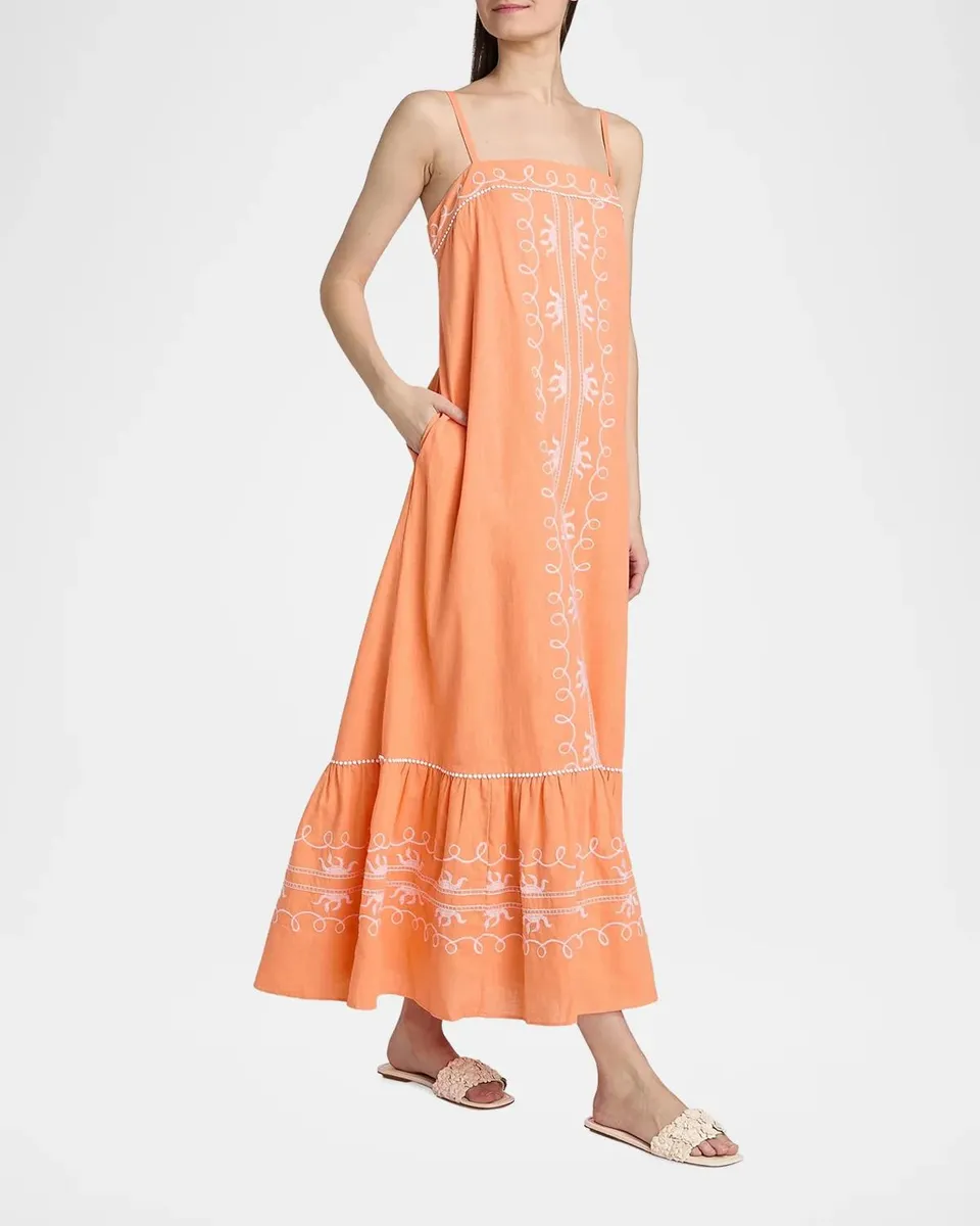 Lilly Pulitzer Rozalie Embroiderd Cotton Maxi Dress | Thumbnail 7 Lilly Pulitzer Rozalie Embroiderd Cotton Maxi Dress | Thumbnail 7