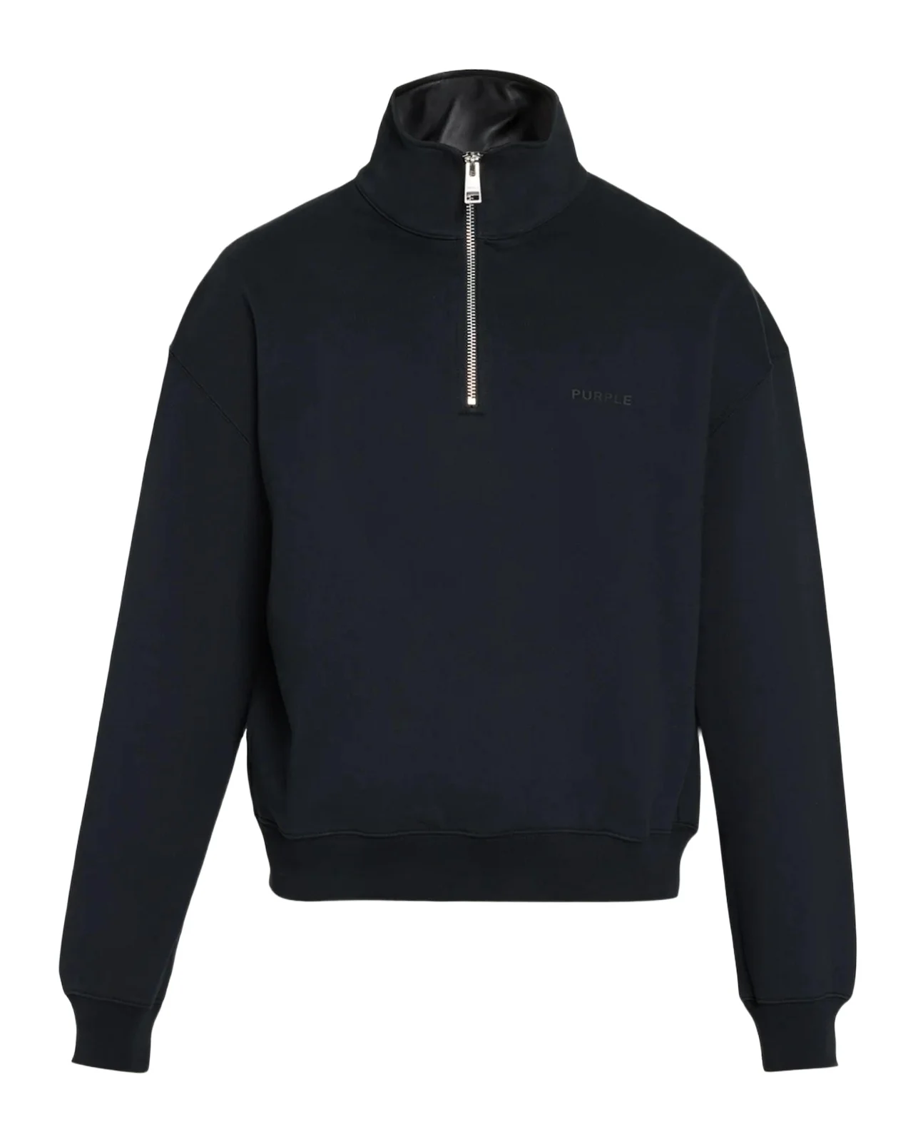 PURPLE Men's Medium-Weight Cotton Fleece Half-Zip Sweatshirt