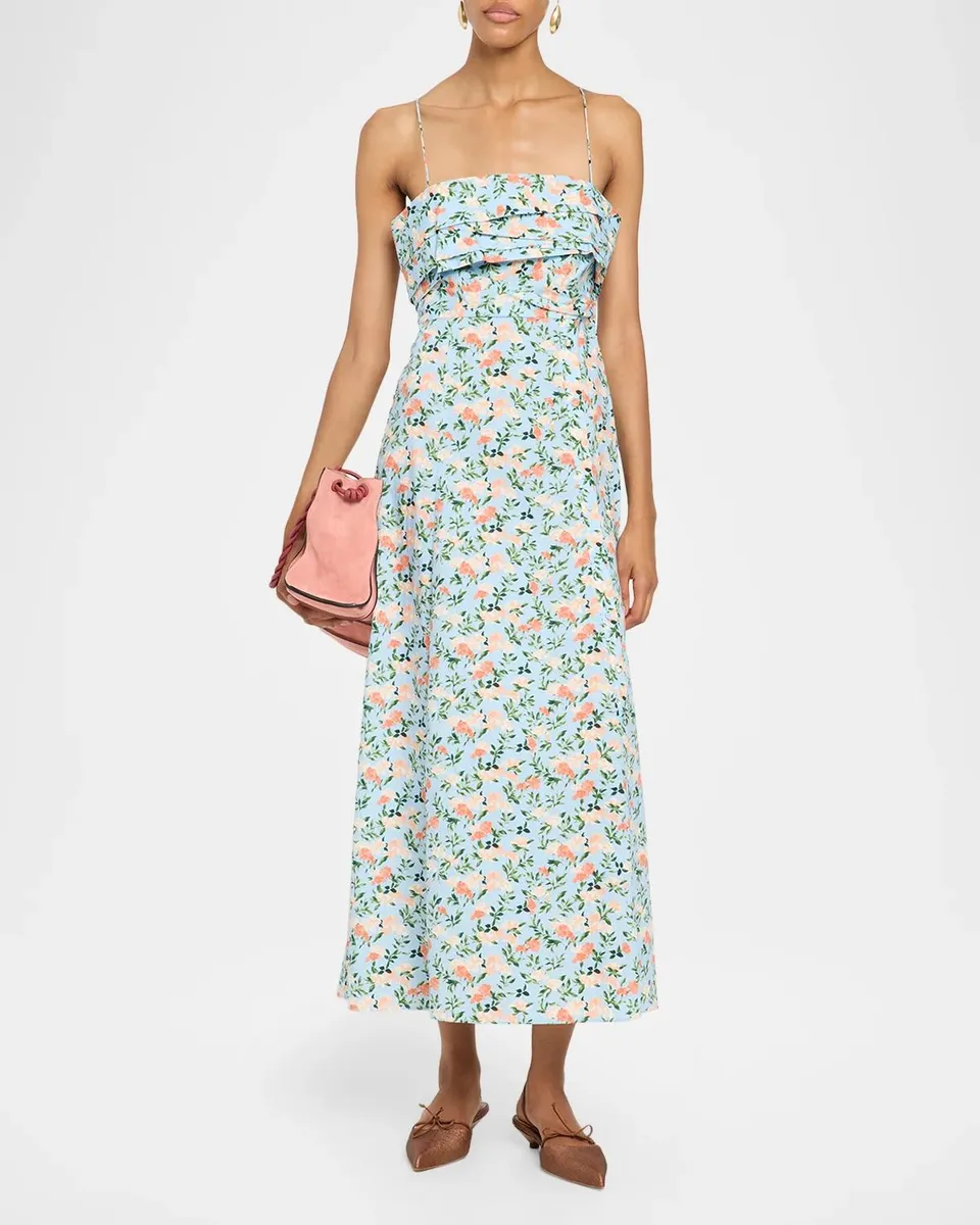 Ulla Johnson Anise Floral Cotton Poplin Cami MIdi Dress | Thumbnail 2 Ulla Johnson Anise Floral Cotton Poplin Cami MIdi Dress | Thumbnail 2