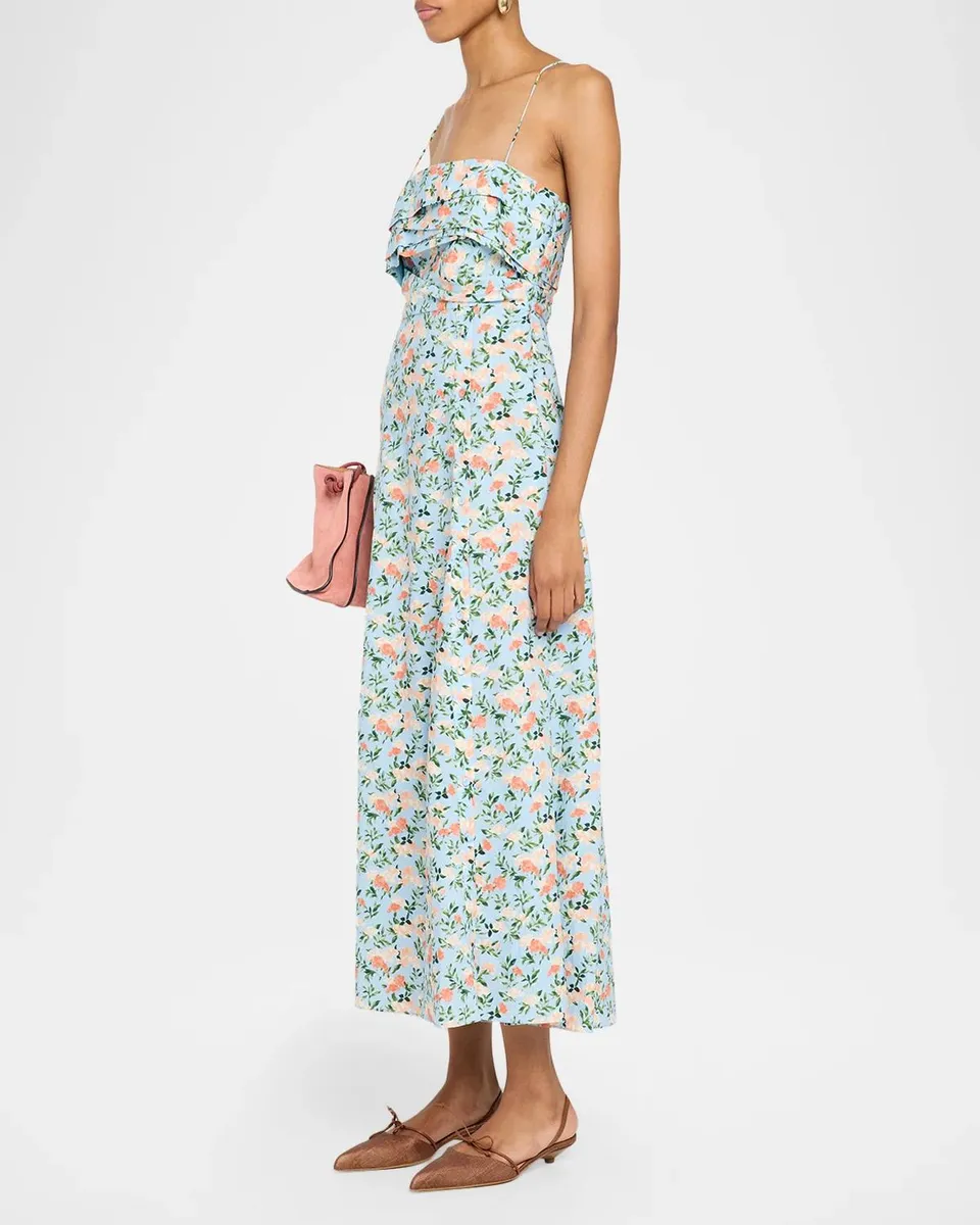 Ulla Johnson Anise Floral Cotton Poplin Cami MIdi Dress | Thumbnail 4 Ulla Johnson Anise Floral Cotton Poplin Cami MIdi Dress | Thumbnail 4