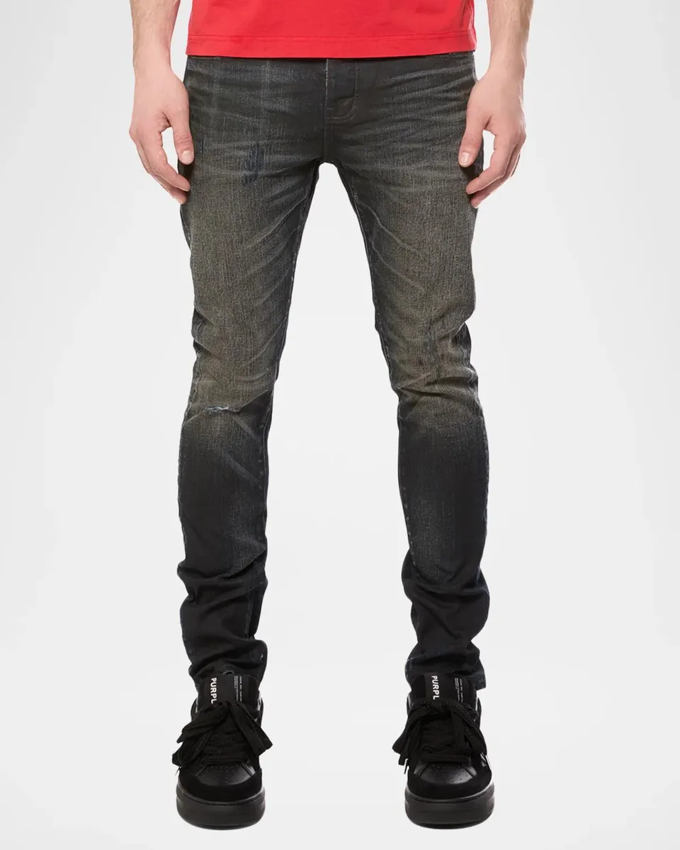 PURPLE Men's Black Coated Denim Jeans | Thumbnail 3 PURPLE Men's Black Coated Denim Jeans | Thumbnail 3
