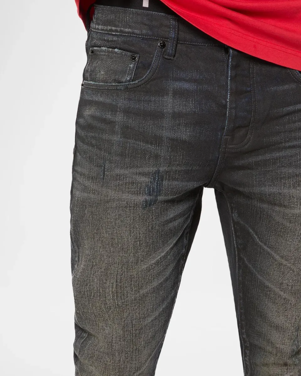 PURPLE Men's Black Coated Denim Jeans | Thumbnail 4 PURPLE Men's Black Coated Denim Jeans | Thumbnail 4