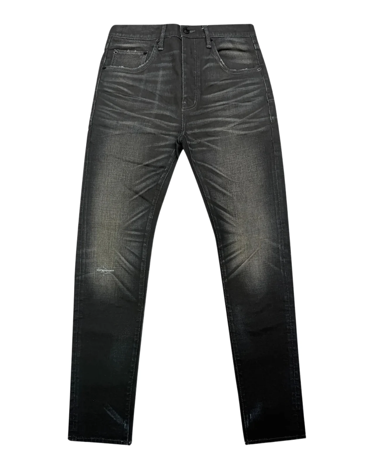 PURPLE Men's Black Coated Denim Jeans