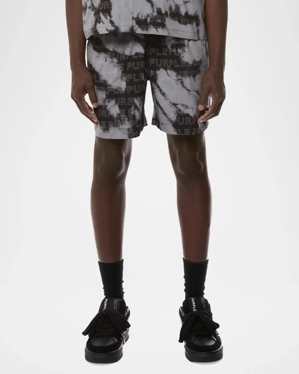 PURPLE Men's All Around Monogram Swim Shorts | Thumbnail 2 PURPLE Men's All Around Monogram Swim Shorts | Thumbnail 2