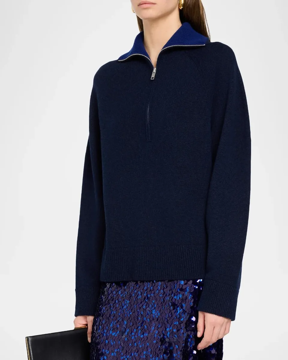 Vince Half-Zip Wool-Cashmere Sweater | Thumbnail 4 Vince Half-Zip Wool-Cashmere Sweater | Thumbnail 4