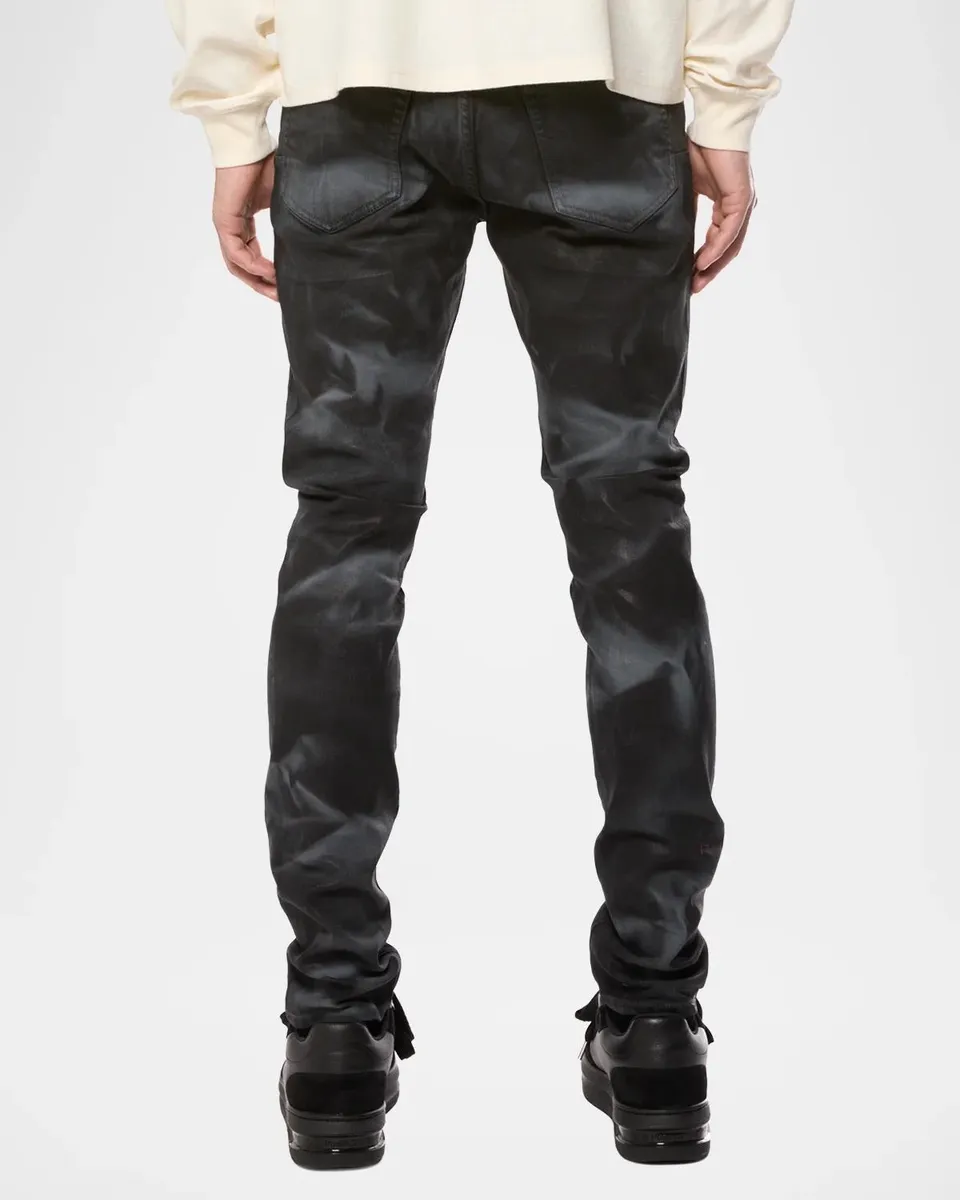 PURPLE Men's 3D-Printed Low-Rise Skinny Jeans | Thumbnail 3