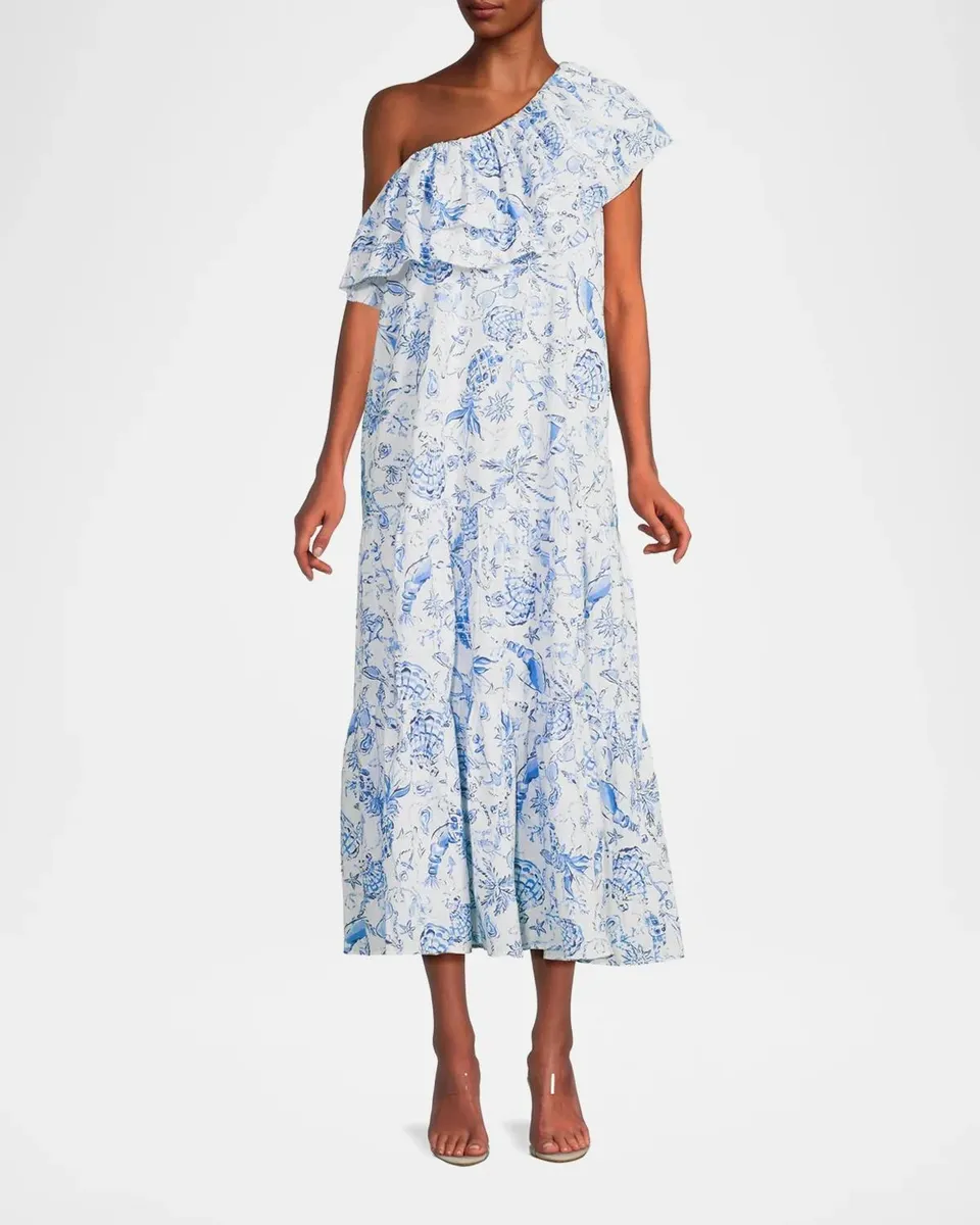 Lilly Pulitzer Mayella One-Shoulder Midi-Dress | Thumbnail 2 Lilly Pulitzer Mayella One-Shoulder Midi-Dress | Thumbnail 2