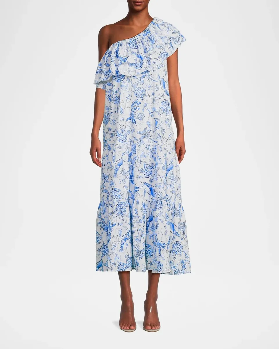 Lilly Pulitzer Mayella One-Shoulder Midi-Dress | Thumbnail 4 Lilly Pulitzer Mayella One-Shoulder Midi-Dress | Thumbnail 4