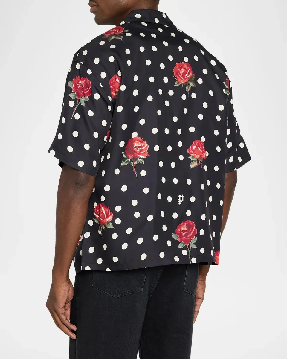 PURPLE Men's Printed Silk-Blend Camp Shirt | Thumbnail 3 PURPLE Men's Printed Silk-Blend Camp Shirt | Thumbnail 3