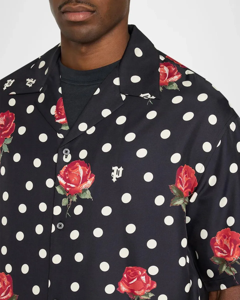 PURPLE Men's Printed Silk-Blend Camp Shirt | Thumbnail 5 PURPLE Men's Printed Silk-Blend Camp Shirt | Thumbnail 5