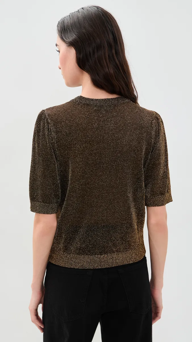 Frame The Metallic Gathered Sweater | Thumbnail 3 Frame The Metallic Gathered Sweater | Thumbnail 3