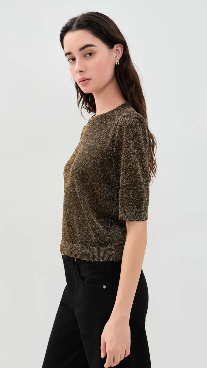 Frame The Metallic Gathered Sweater | Thumbnail 4 Frame The Metallic Gathered Sweater | Thumbnail 4
