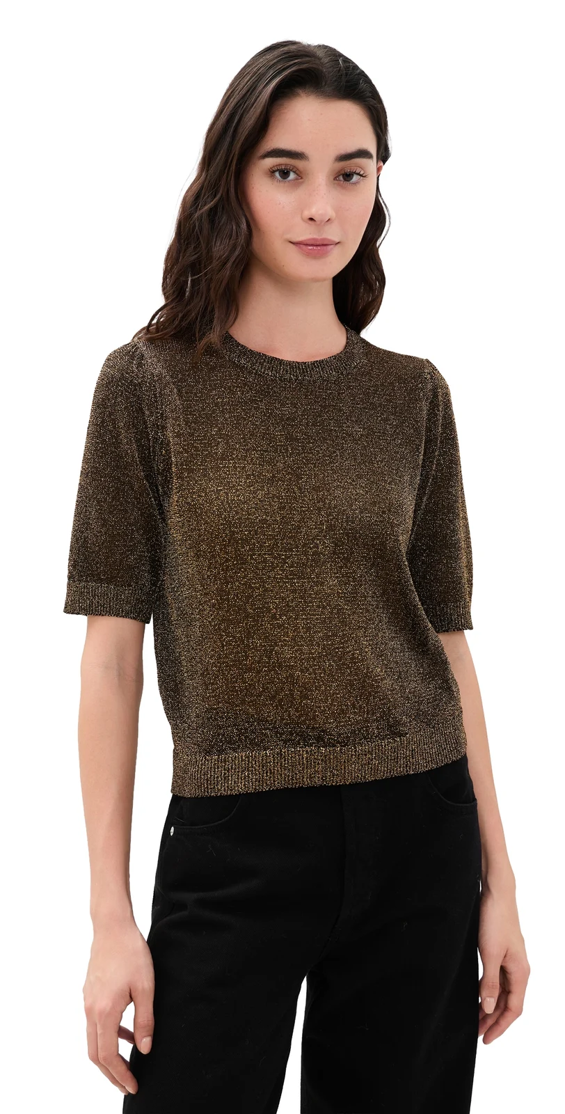 The Metallic Gathered Sweater