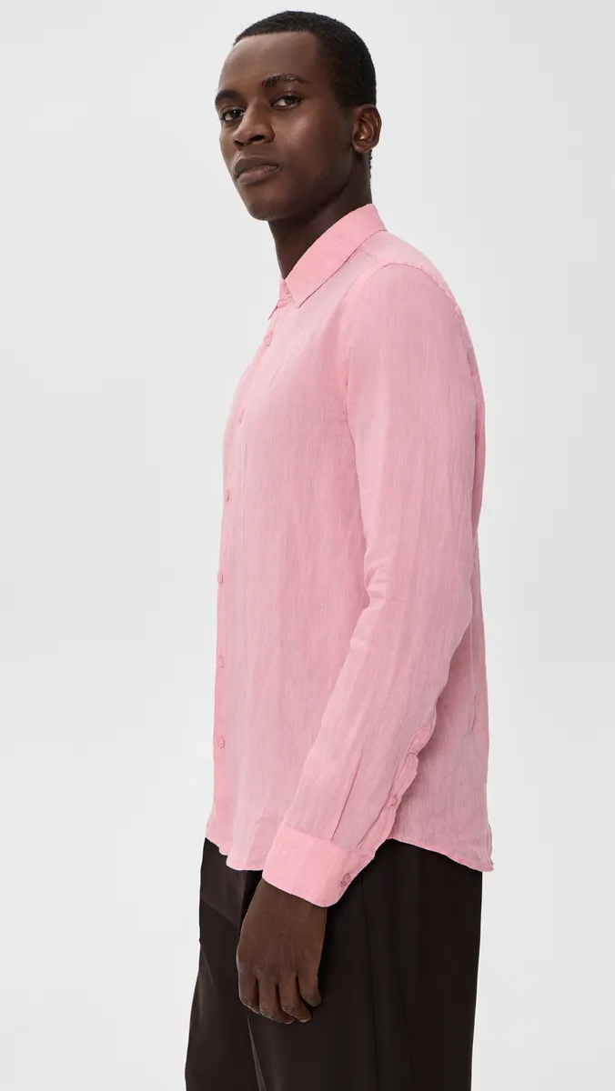 Orlebar Brown Giles Linen Stitched Button Down Shirt | Thumbnail 4 Orlebar Brown Giles Linen Stitched Button Down Shirt | Thumbnail 4