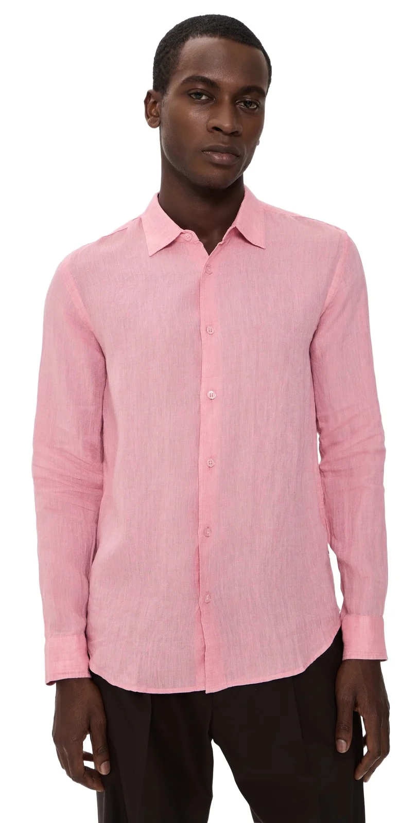 Orlebar Brown Giles Linen Stitched Button Down Shirt
