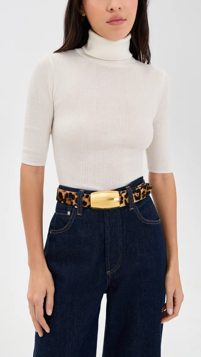 L'Agence Milou Domed Haircalf Belt | Thumbnail 3 L'Agence Milou Domed Haircalf Belt | Thumbnail 3