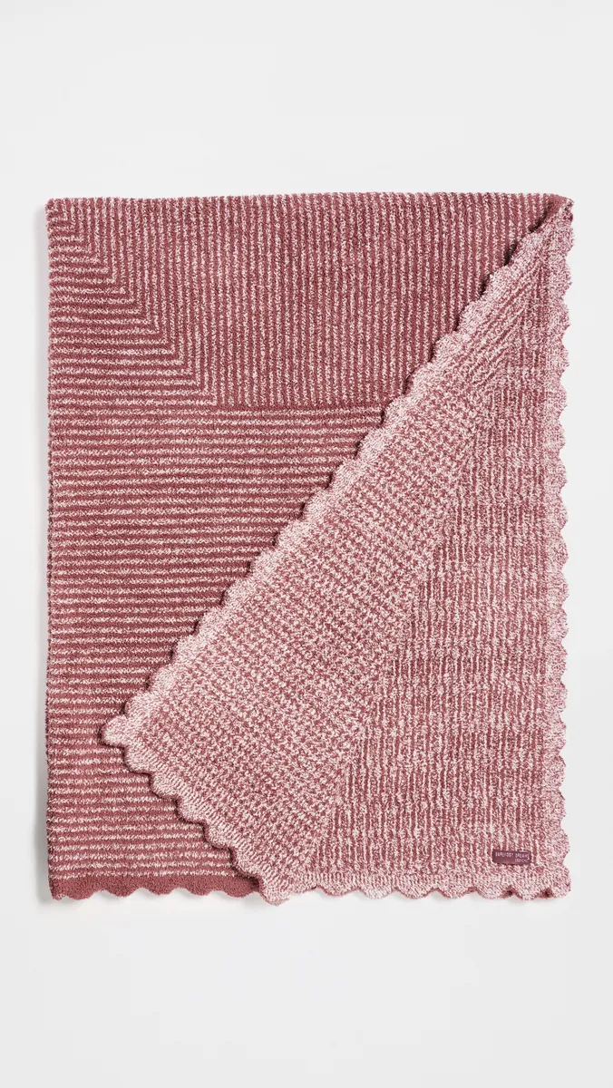 Barefoot Dreams CozyChic Scallop Stripe Throw Blanket | Thumbnail 2